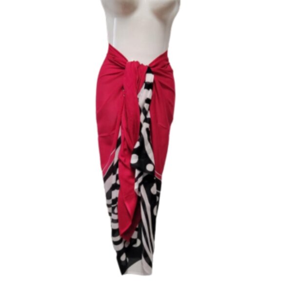 Cover Up Handpainted Cotton Batik Coverups Strapless Wrap Dress Home Accent - Picture 6 of 7